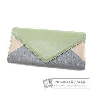 CHLOE Patchwork Long Wallet Leather